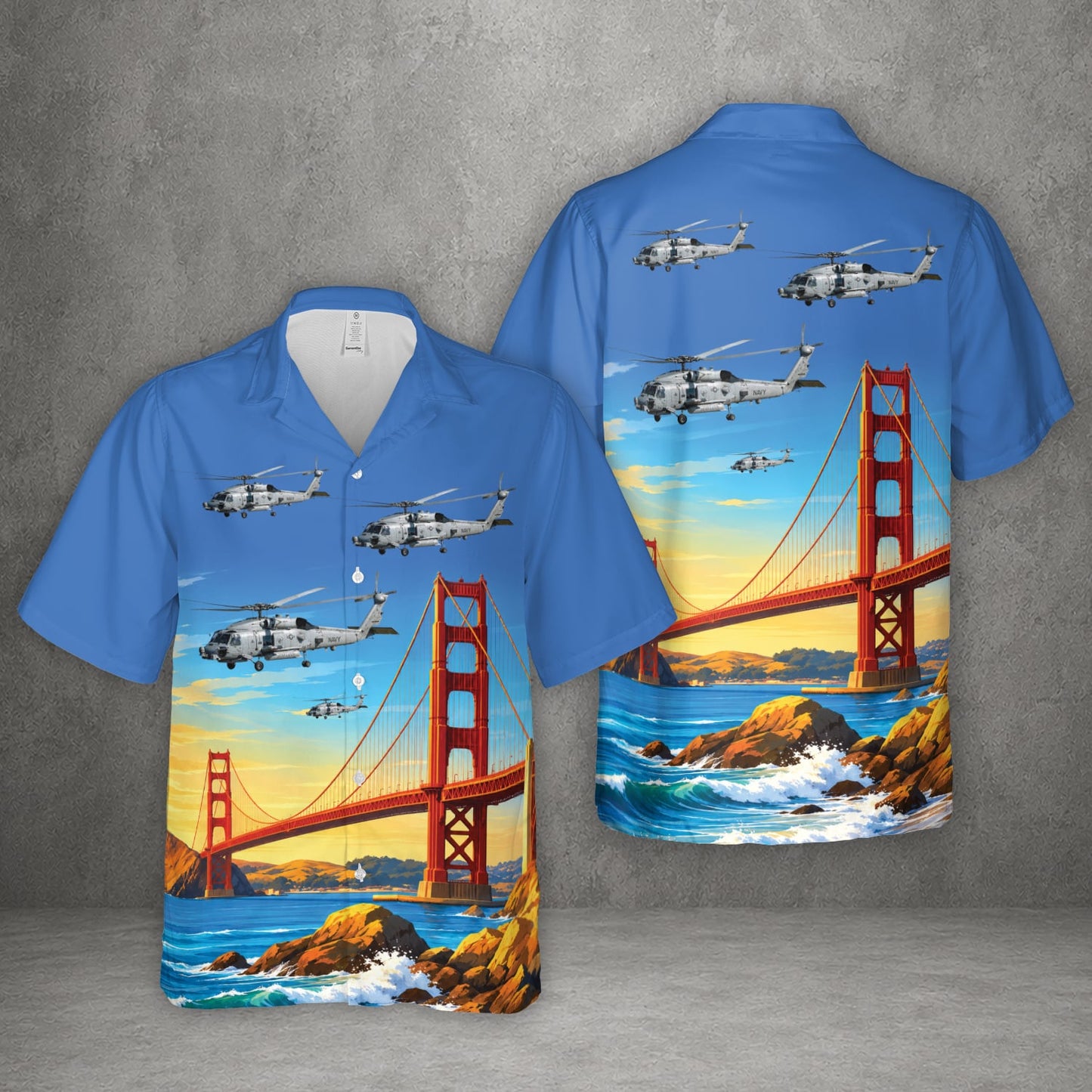 US Navy MH-60 Seahawk Hawaiian Shirt