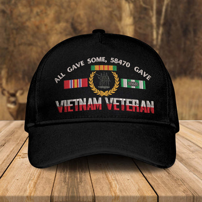 Embroidered Cap All Gave Some 58479 Gave All Vietnam Veteran