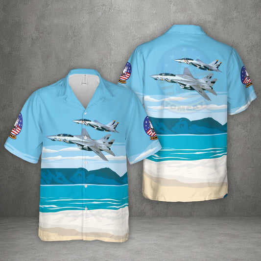 US Navy Grumman F-14 Tomcat Hawaiian Shirt