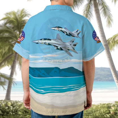US Navy Grumman F-14 Tomcat Hawaiian Shirt