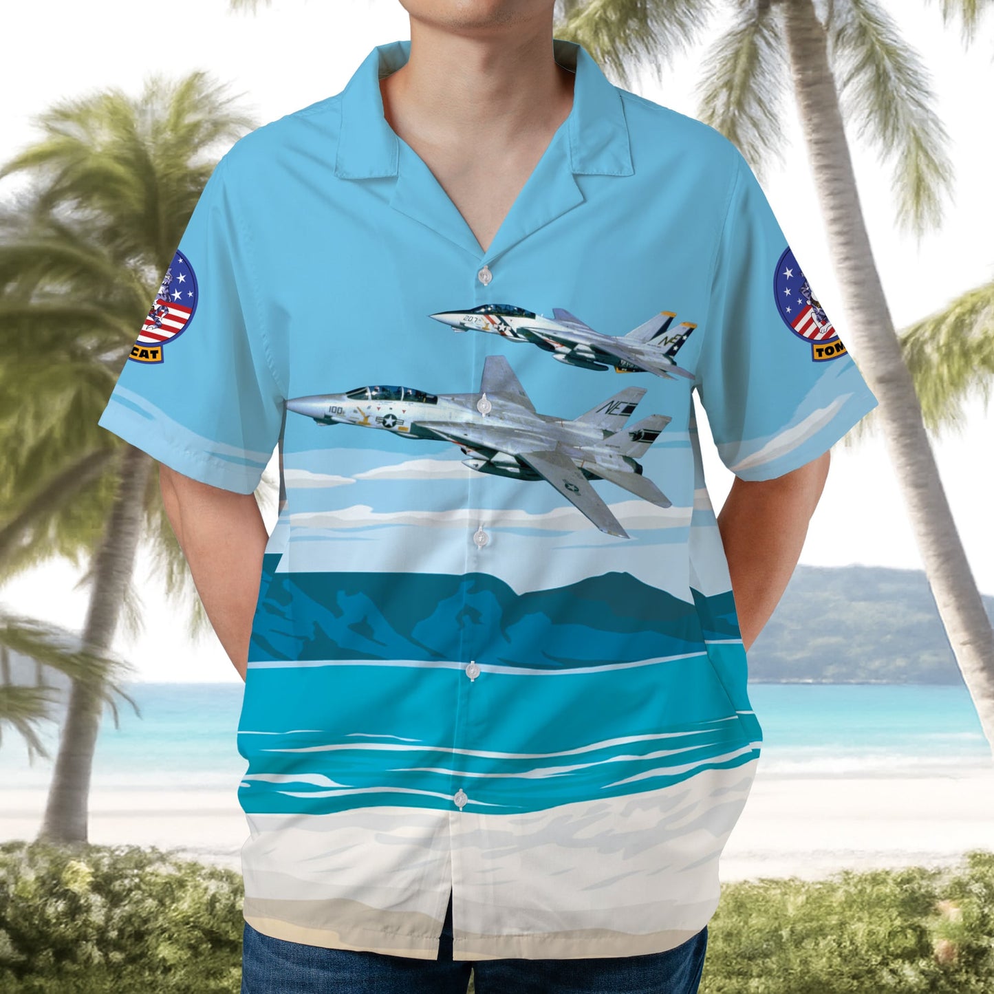 US Navy Grumman F-14 Tomcat Hawaiian Shirt