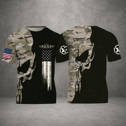 Veteran War U.S Army Proud American Flag Vet 3D T-shirt