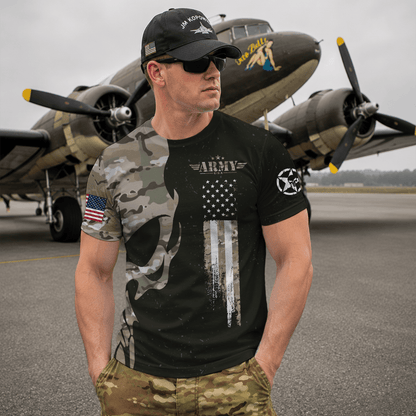 Veteran War U.S Army Proud American Flag Vet 3D T-shirt