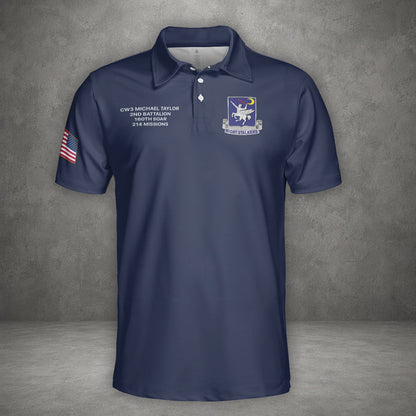 Custom Name, Rank & Unit US Army 160th SOAR Special Operations Aviation Regiment Night Stalkers Polo Shirt