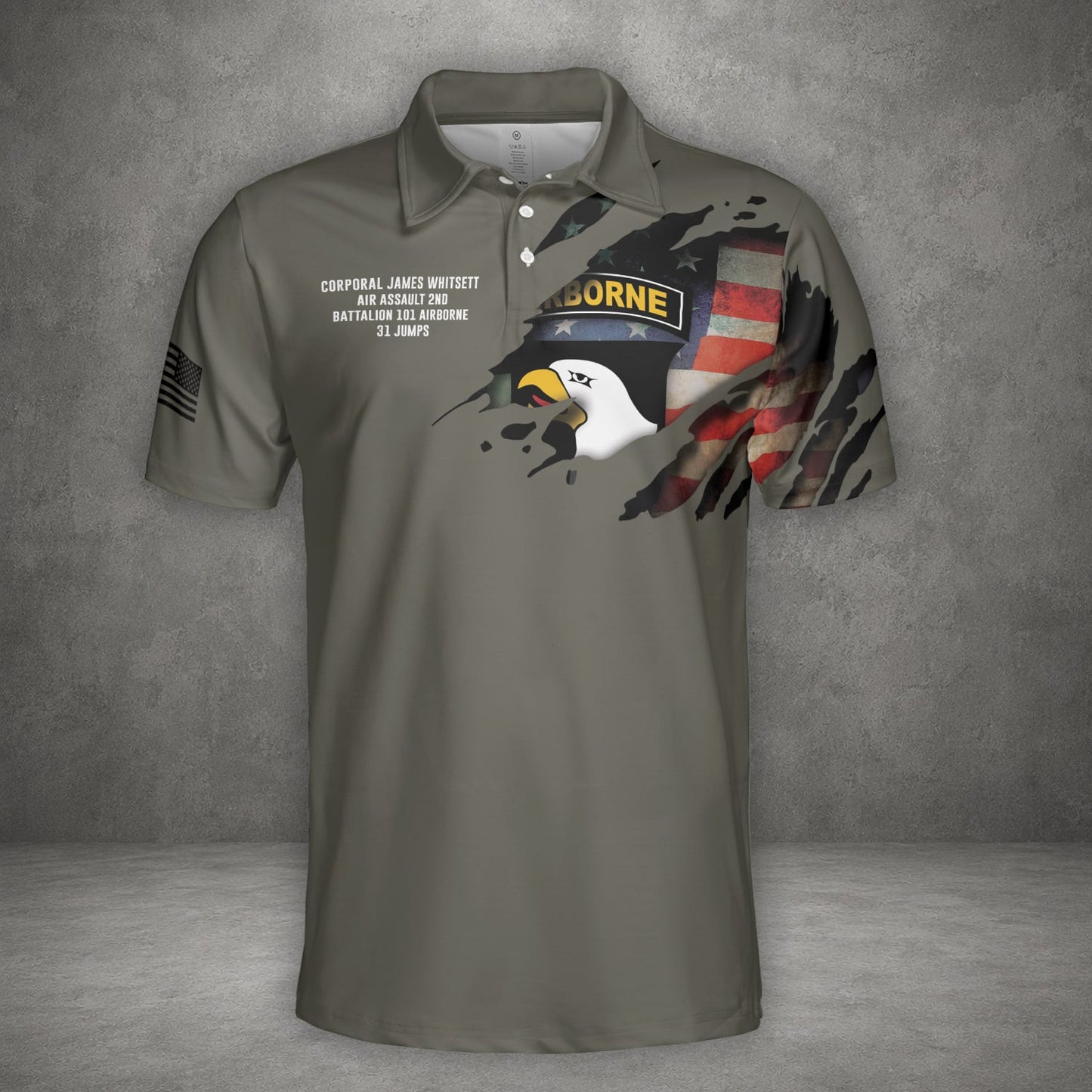 Custom Name, Rank & Unit US Army 101st Airborne Division  Polo Shirt