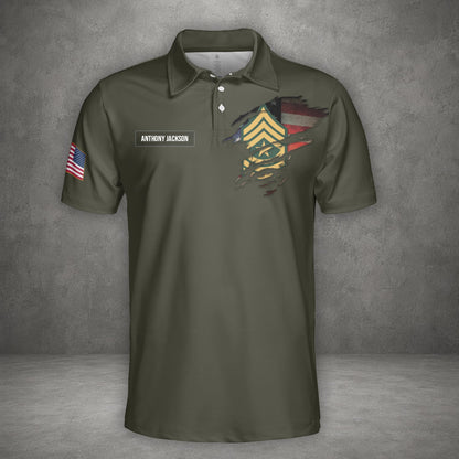 Custom Name, Rank & Unit US Army 82nd Airborne Division Veteran Paratrooper Polo Shirt