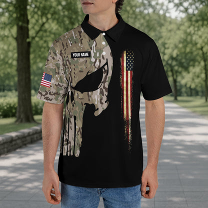 Custom Name US Military Units Vietnam Veteran Polo Shirt