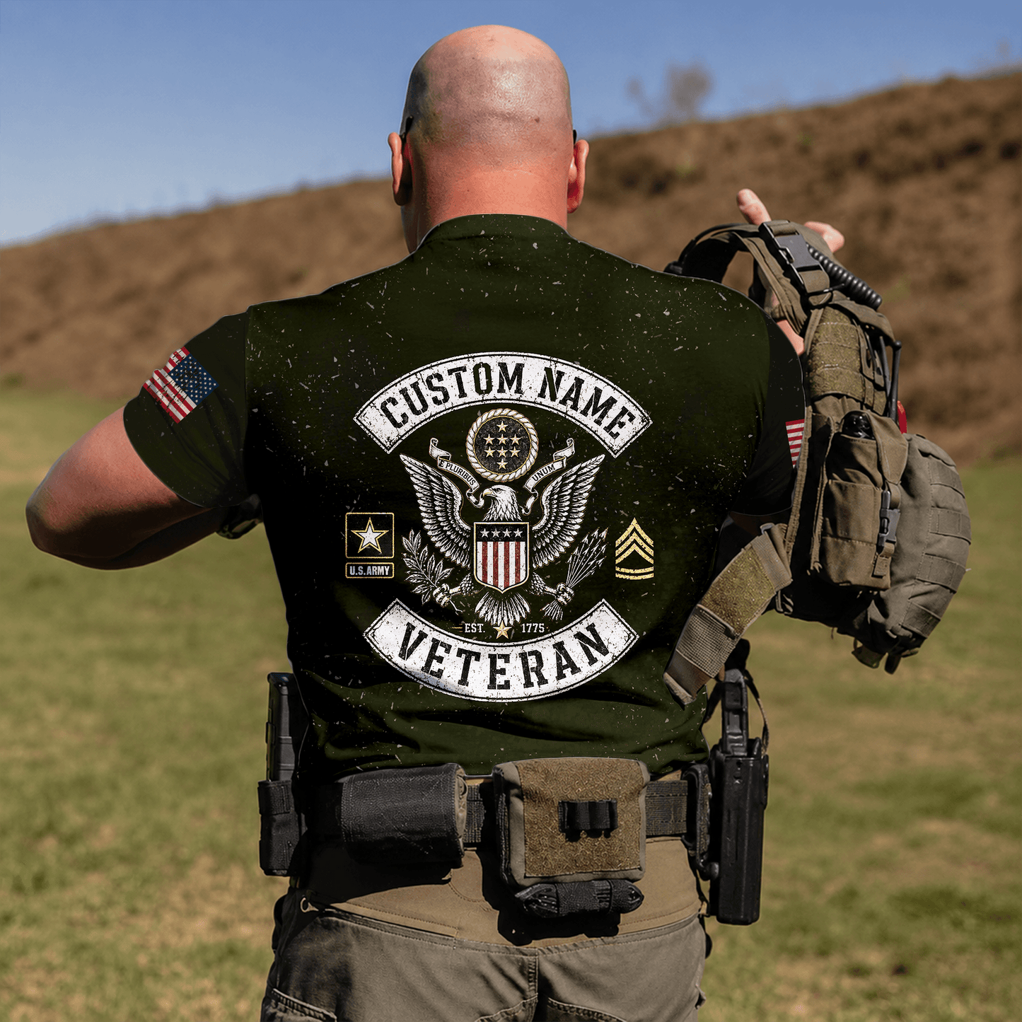 Custom Name Veteran 3D Graphic Unisex T-Shirt