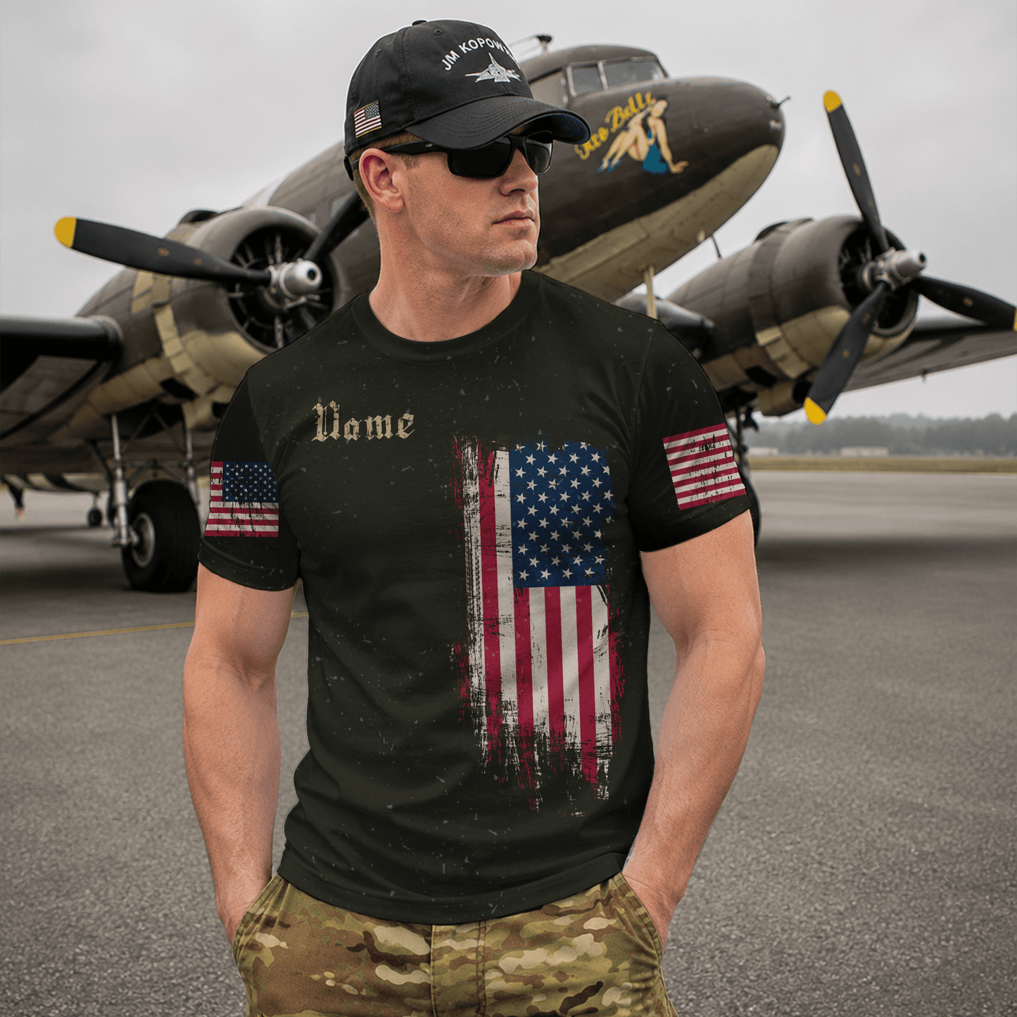 Custom Name Veteran 3D Graphic Unisex T-Shirt