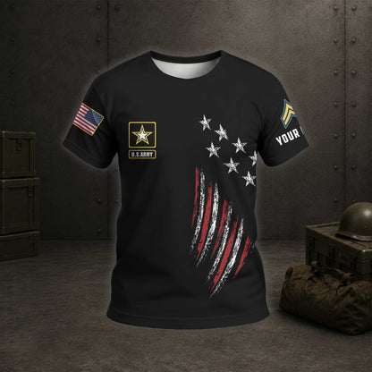 Custom Name What Is A Veteran US. Army American Honor Vet 3D T-Shirt