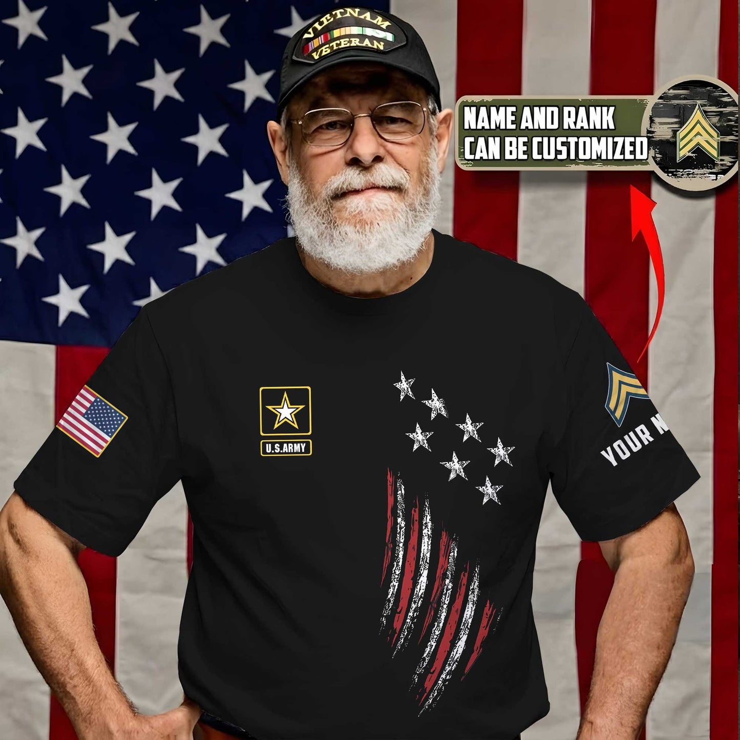 Custom Name What Is A Veteran US. Army American Honor Vet 3D T-Shirt