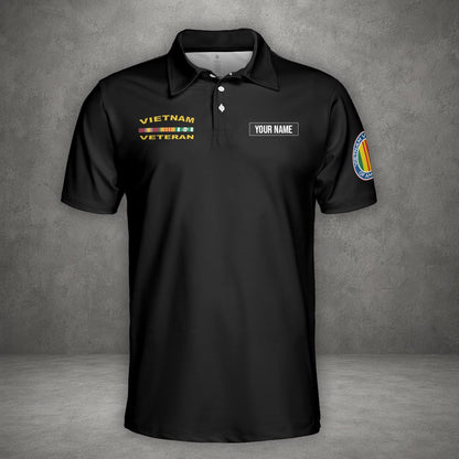 Custom Name US Military I Was There Sometime I Still Am Vietnam Veteran Polo Shirt