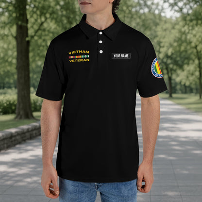 Custom Name US Military I Was There Sometime I Still Am Vietnam Veteran Polo Shirt