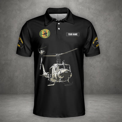 Custom Name US Army Bell UH-1 Iroquois Vietnam Veteran We Were America Had Proud Polo Shirt