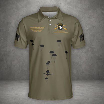 Custom Name, Rank & Unit US Army 101st Airborne Division Screaming Eagles Polo Shirt