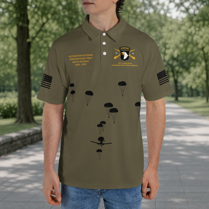 Custom Name, Rank & Unit US Army 101st Airborne Division Screaming Eagles Polo Shirt