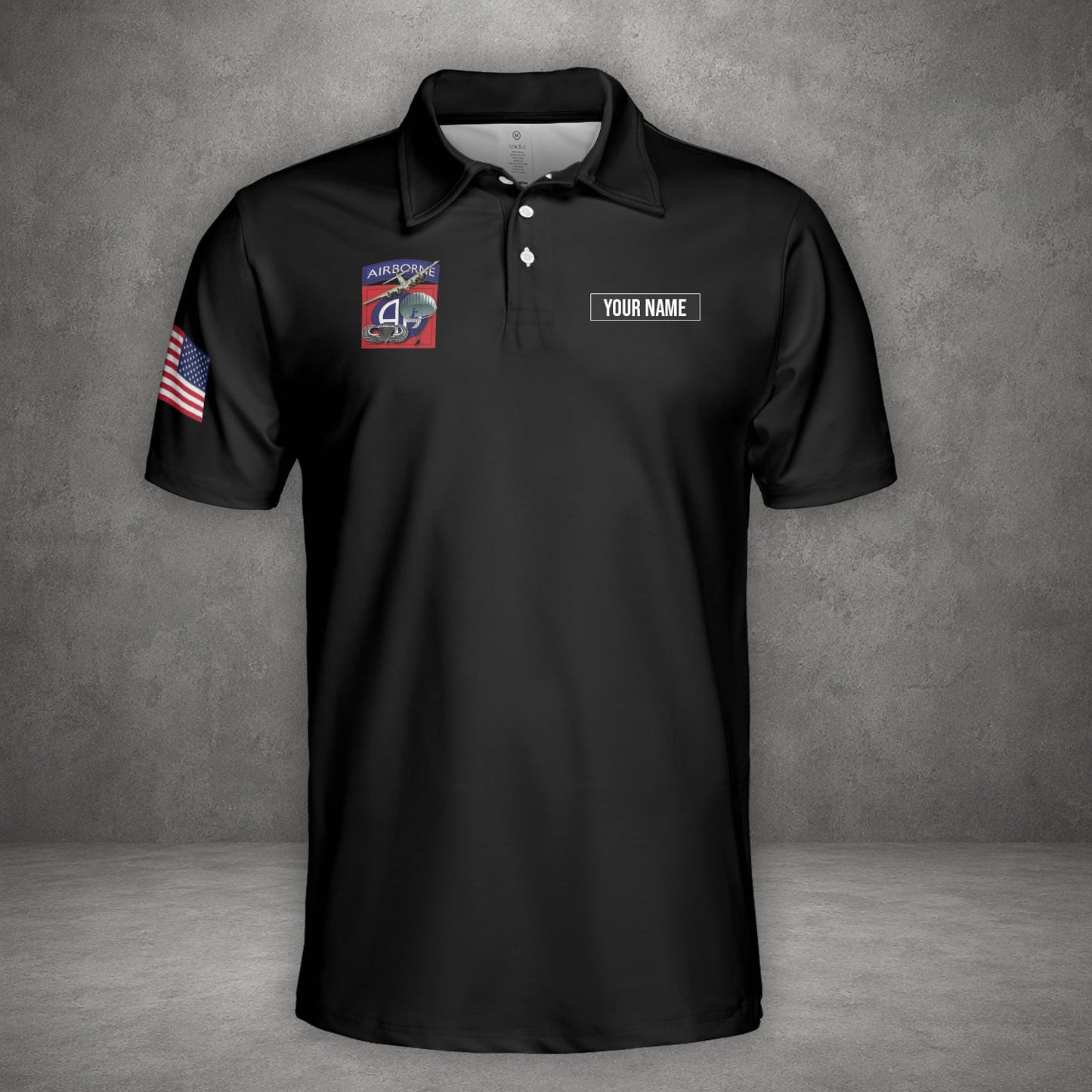 Custom Name US Army 82nd Airborne Division Veteran Polo Shirt