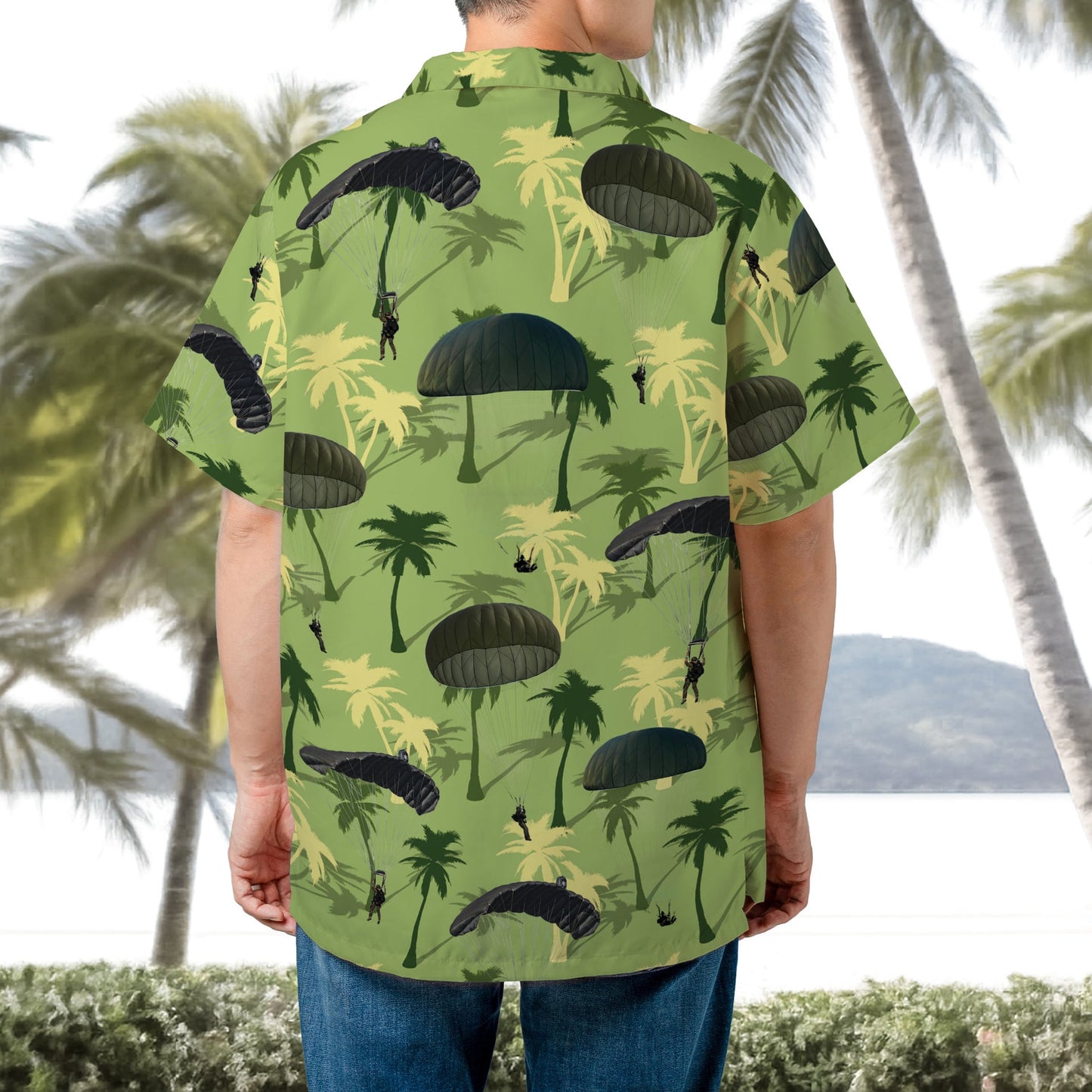 Army US Paratroopers With The 82nd Airborne Division Parachute Hawaiian Shirt