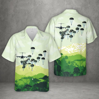 US Army Paratroopers With The 82nd Airborne Division Parachute Hawaiian Shirt