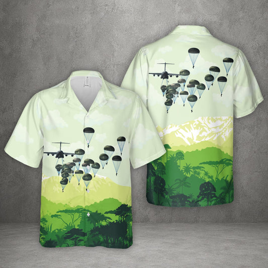 US Army Paratroopers With The 82nd Airborne Division Parachute Hawaiian Shirt