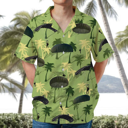 Army US Paratroopers With The 82nd Airborne Division Parachute Hawaiian Shirt