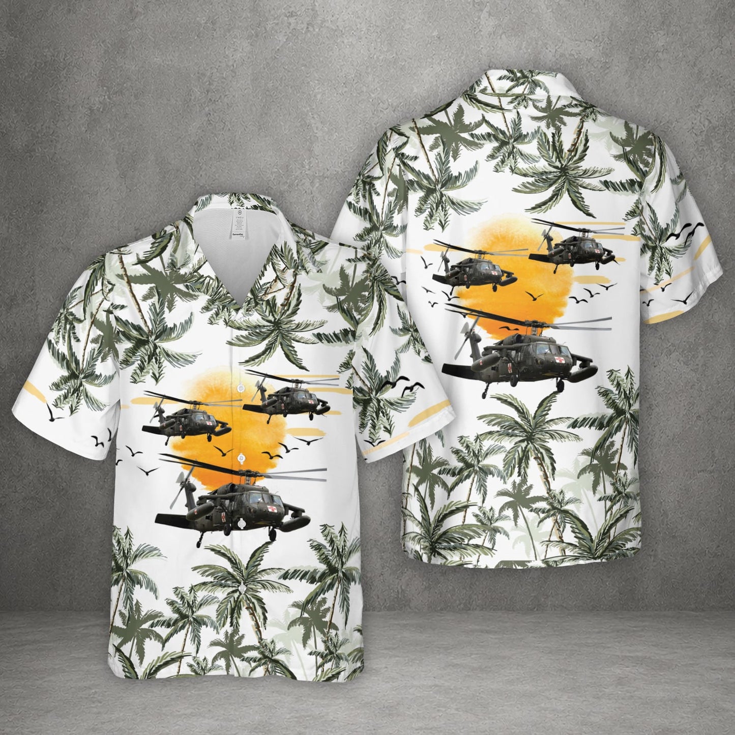 US Army UH60 Blackhawk MEDEVAC Helicopter Hawaiian Shirt