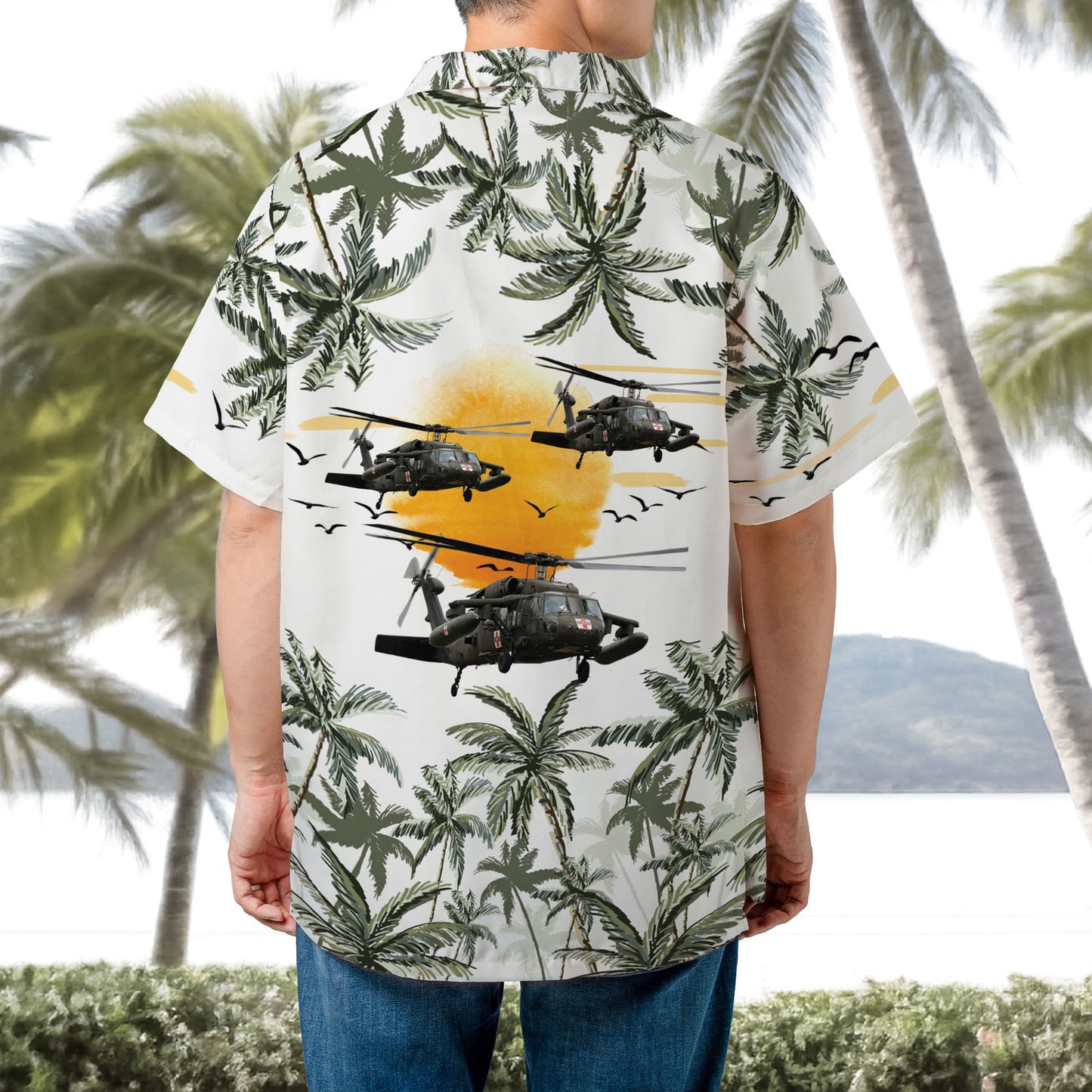 US Army UH60 Blackhawk MEDEVAC Helicopter Hawaiian Shirt