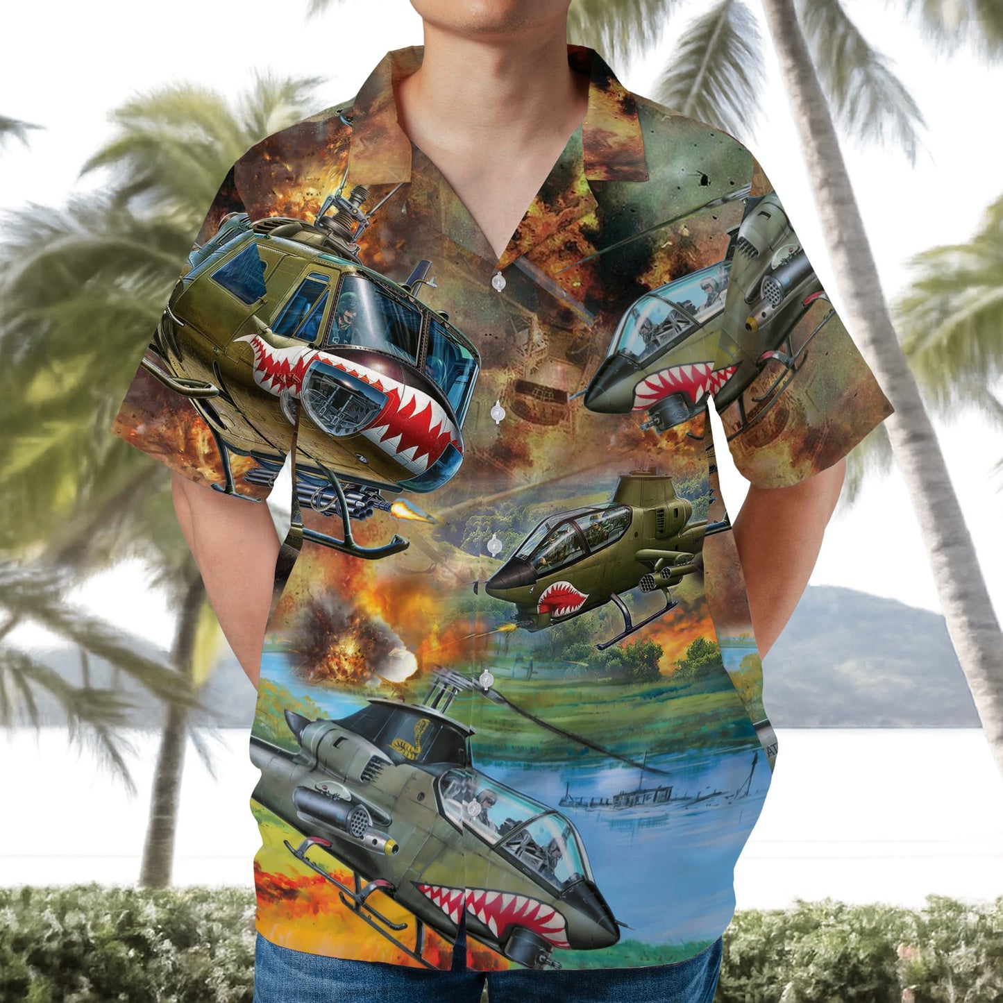 US Army Huey Cobra Helicopter Vietnam Veteran Hawaii Shirt
