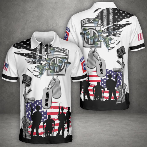 Custom Name US Army 82nd Airborne Polo Shirt