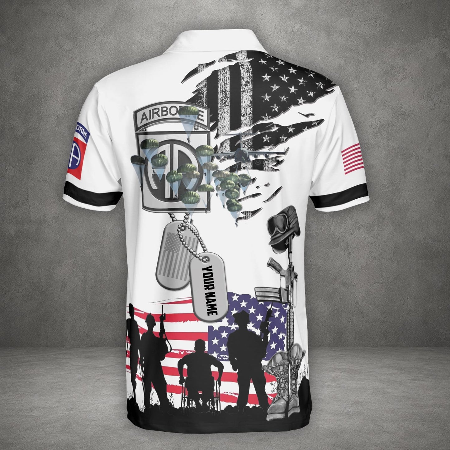 Custom Name US Army 82nd Airborne Polo Shirt