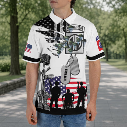 Custom Name US Army 82nd Airborne Polo Shirt