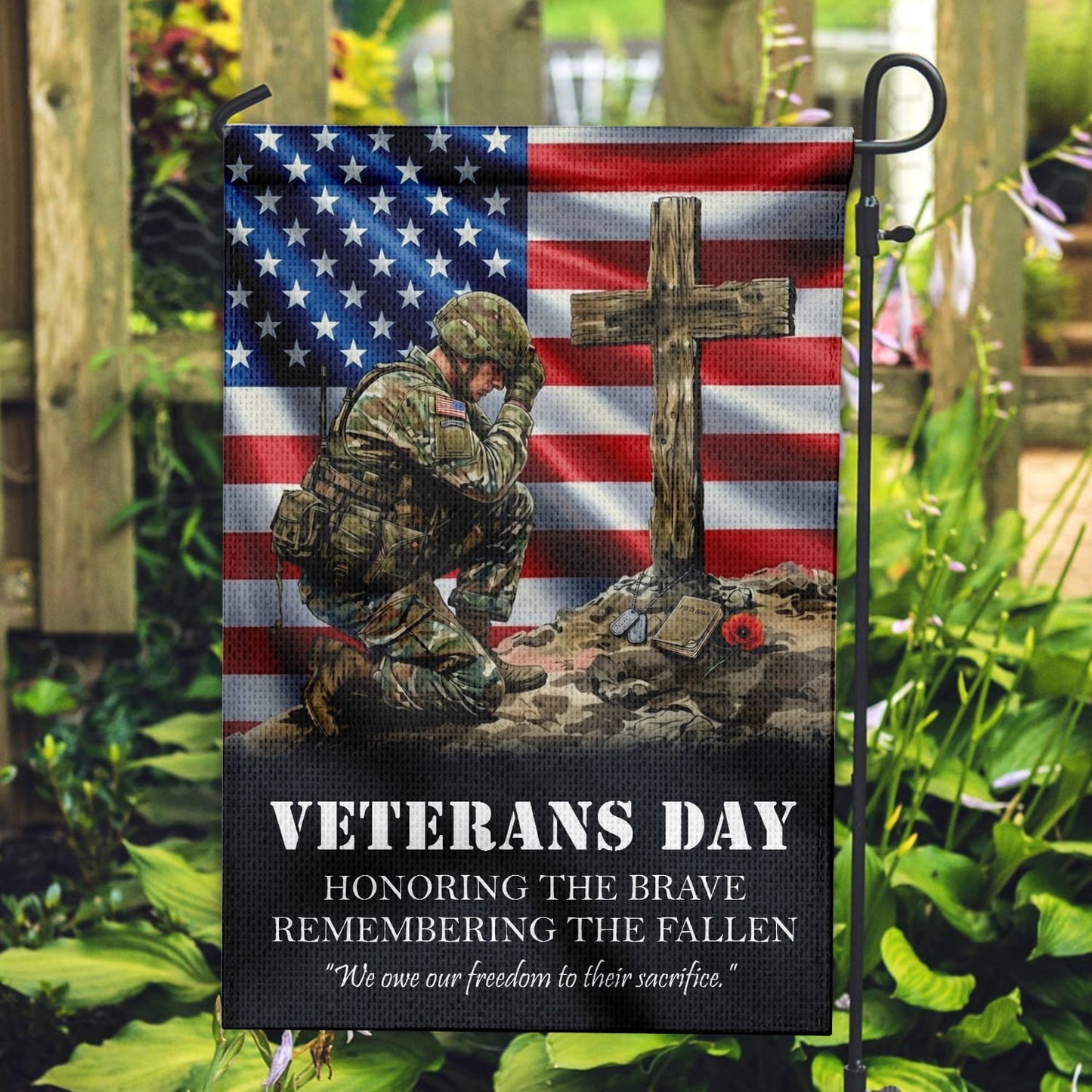 U.S. Veteran Garden Flag Patriotic Eagle 250 Years Freedom Memorial Outdoor Flag