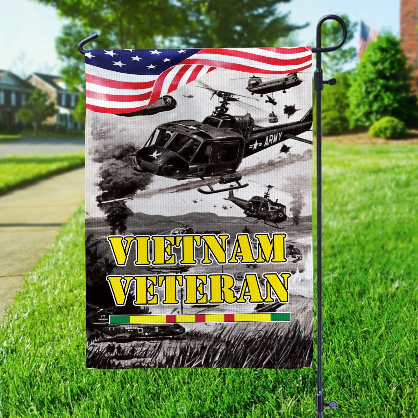 Military Army Vietnam Veteran Garden/House Flag