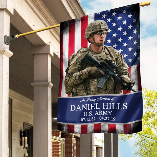 Custom Name Year & Image US Military Army Memorial Day Garden Flag