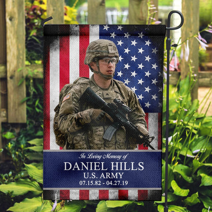 Custom Name Year & Image US Military Army Memorial Day Garden Flag