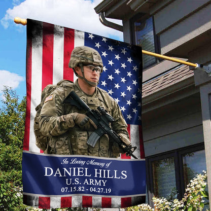 Custom Name Year & Image US Military Army Memorial Day Garden Flag