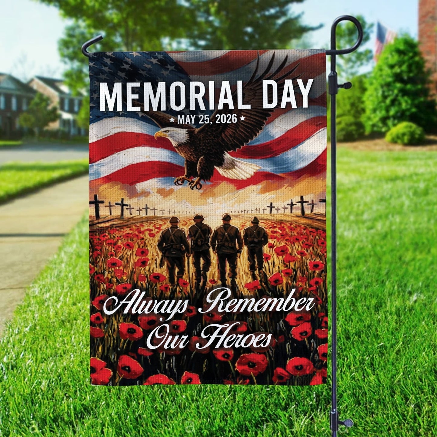 American US Army Military Memorial Day Flag Patriotic Garden House Decor