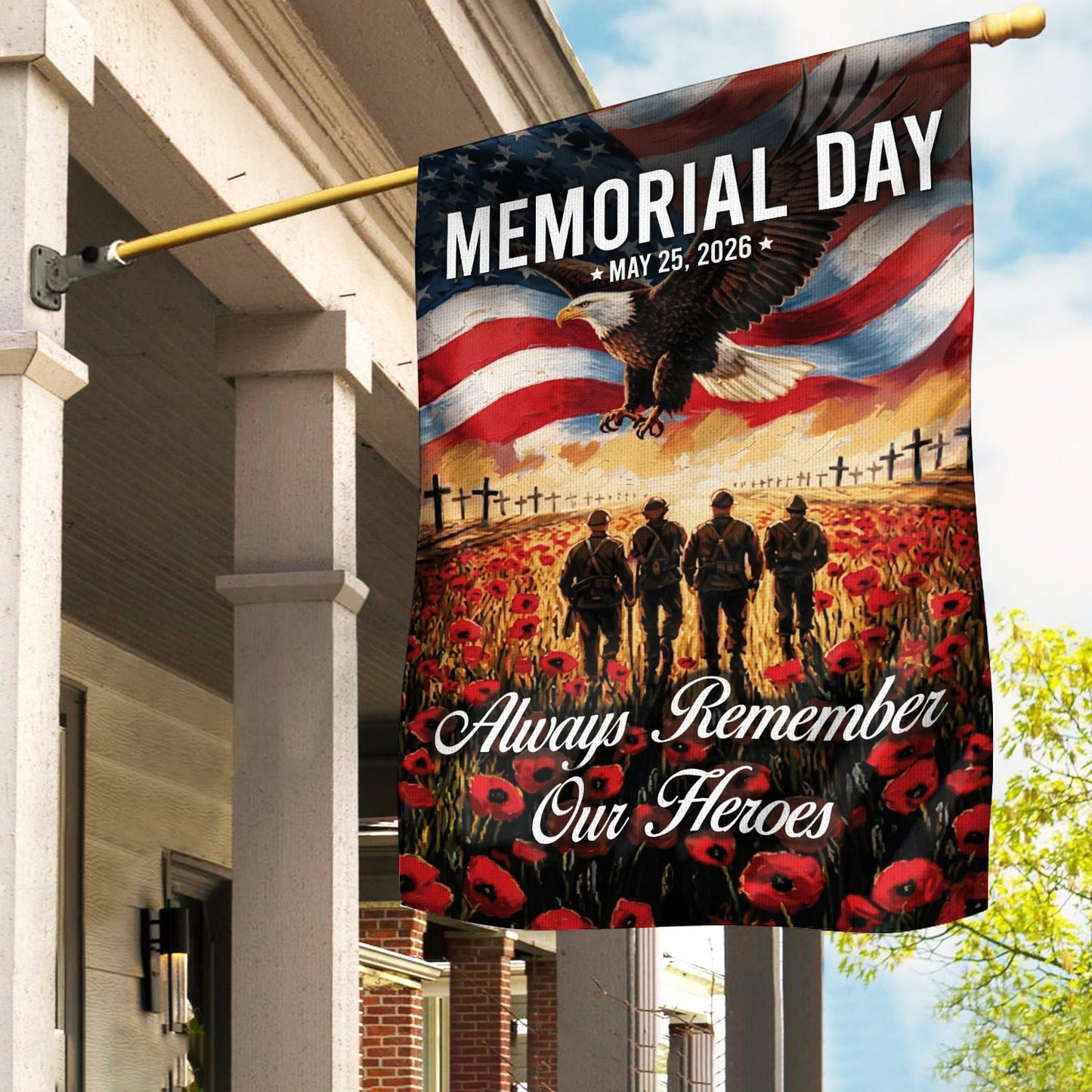 American US Army Military Memorial Day Flag Patriotic Garden House Decor