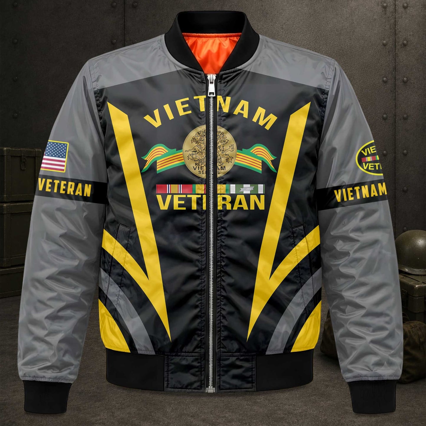 Vietnam Veteran Jacket Men Military Bomber Jacket Veterans Day Apparel