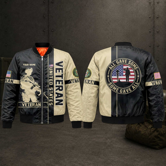Vietnam Veteran Bomber Jacket Men Military Army Flight Jacket Patriotic Coat