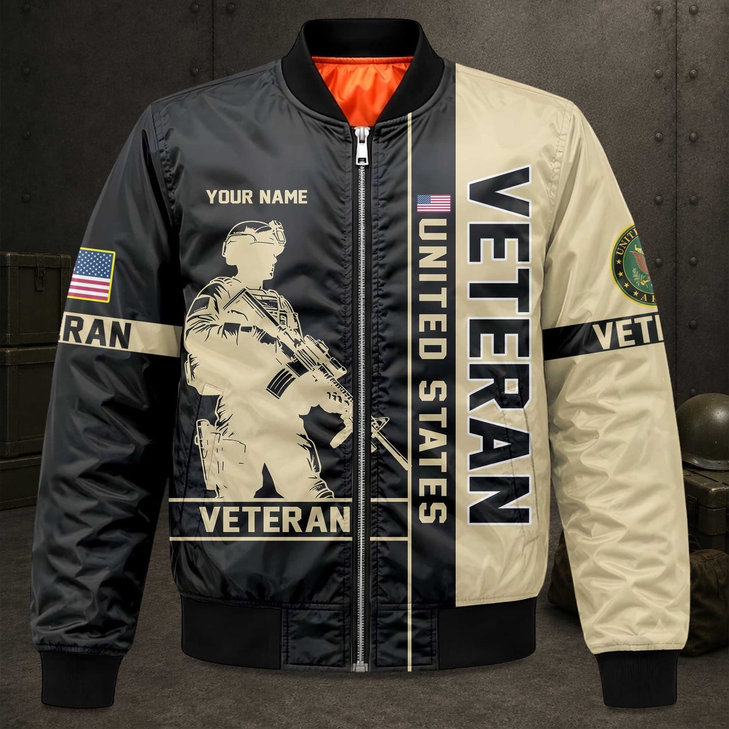 Vietnam Veteran Bomber Jacket Men Military Army Flight Jacket Patriotic Coat