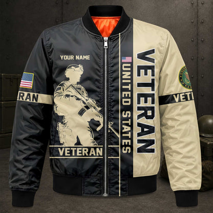 Vietnam Veteran Bomber Jacket Men Military Army Flight Jacket Patriotic Coat
