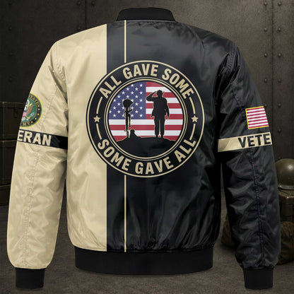 Vietnam Veteran Bomber Jacket Men Military Army Flight Jacket Patriotic Coat