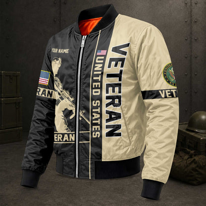Vietnam Veteran Bomber Jacket Men Military Army Flight Jacket Patriotic Coat