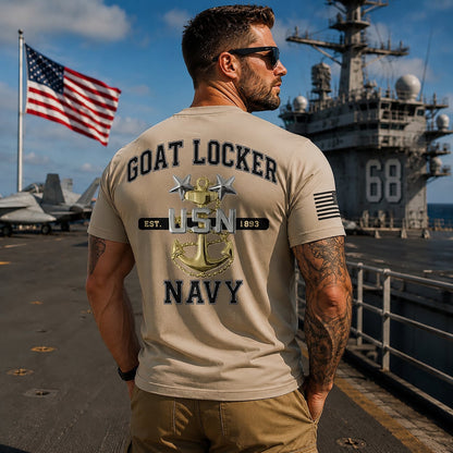 Custom Name US Navy Master Chief GOAT Since 1893 3D T-Shirt