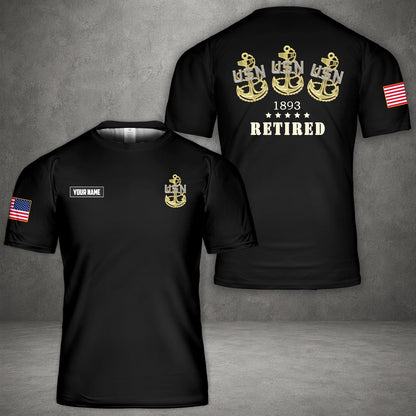 Custom Name US Navy Chief Since 1893 3D T-Shirt