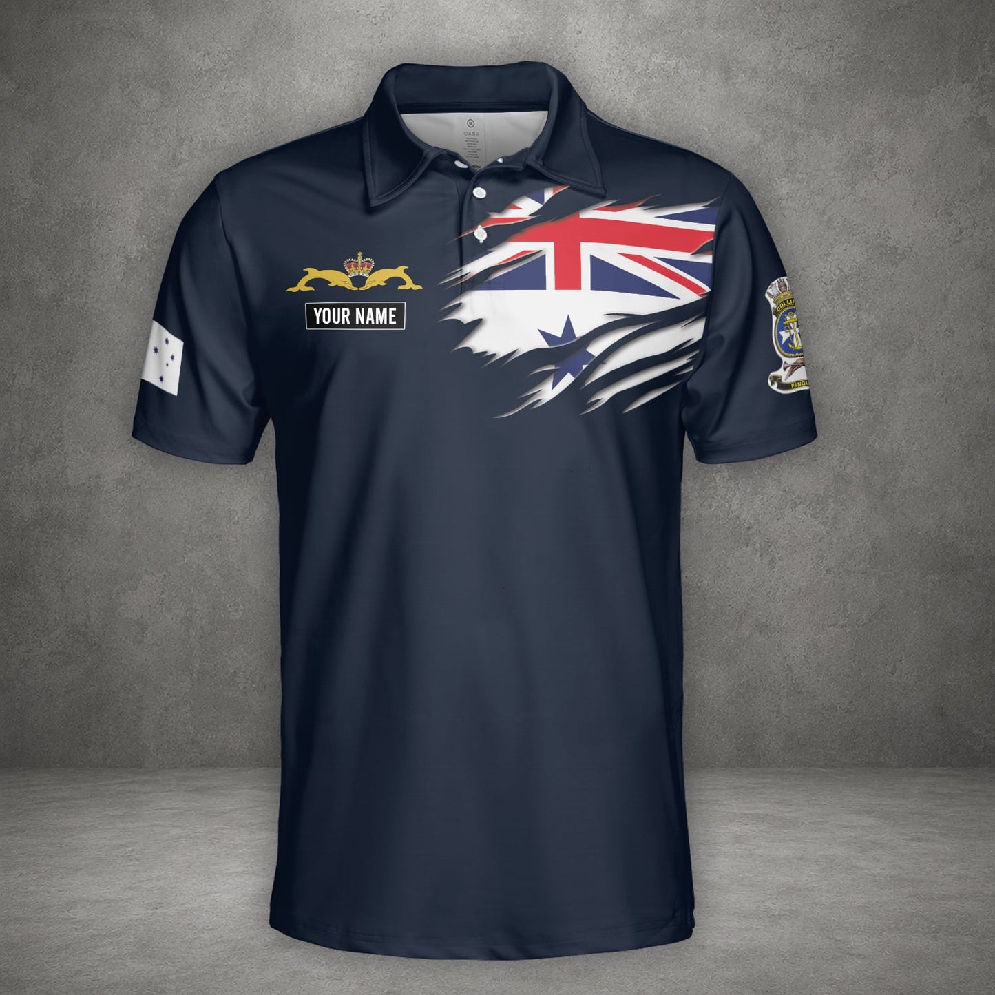 Custom Name Royal Australian Navy HMAS Collins (SSG 73) Polo Shirt