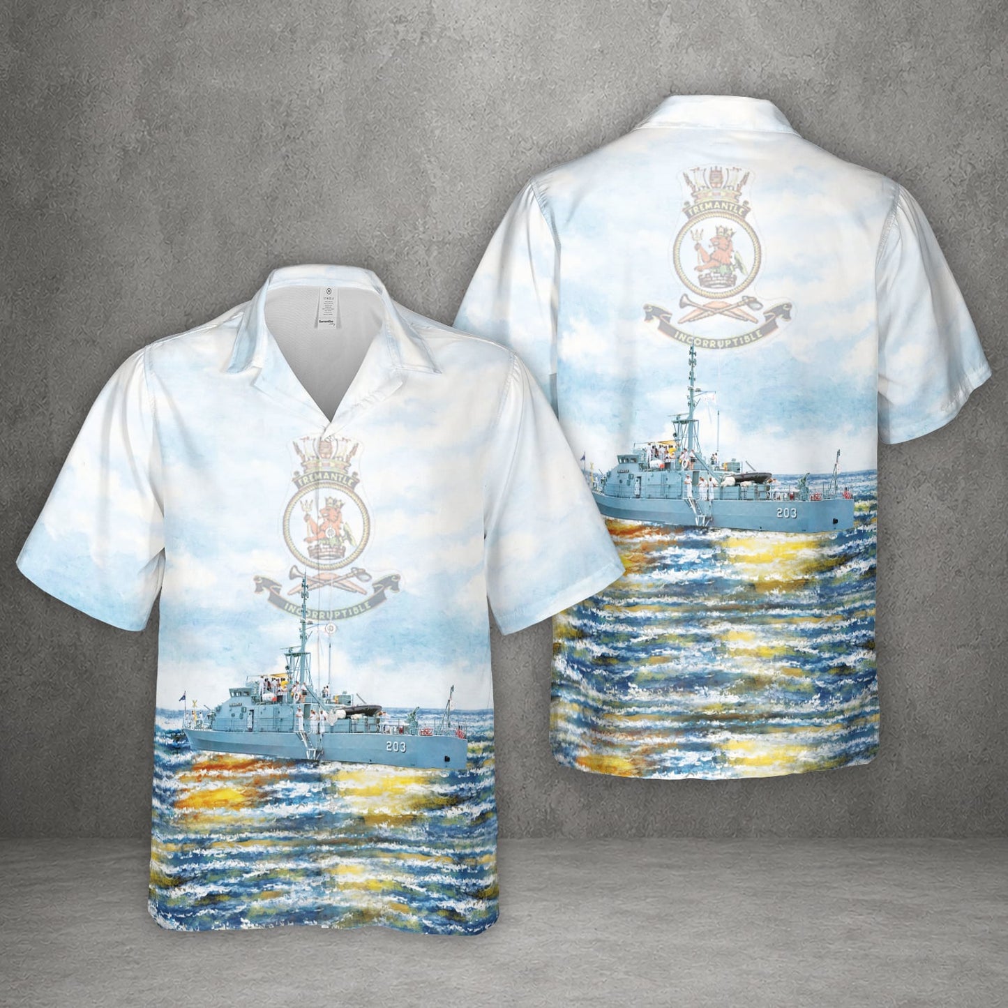 Royal Australian Navy HMAS Fremantle (FCPB 203) Fremantle-Class Patrol Boat Hawaiian Shirt