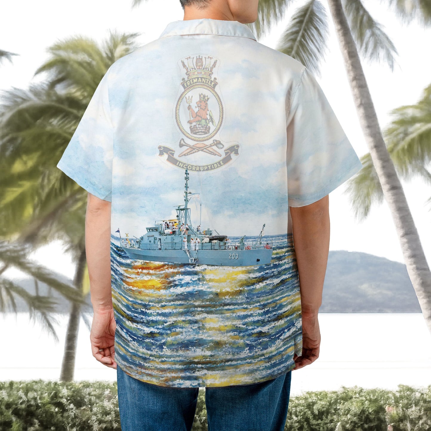 Royal Australian Navy HMAS Fremantle (FCPB 203) Fremantle-Class Patrol Boat Hawaiian Shirt