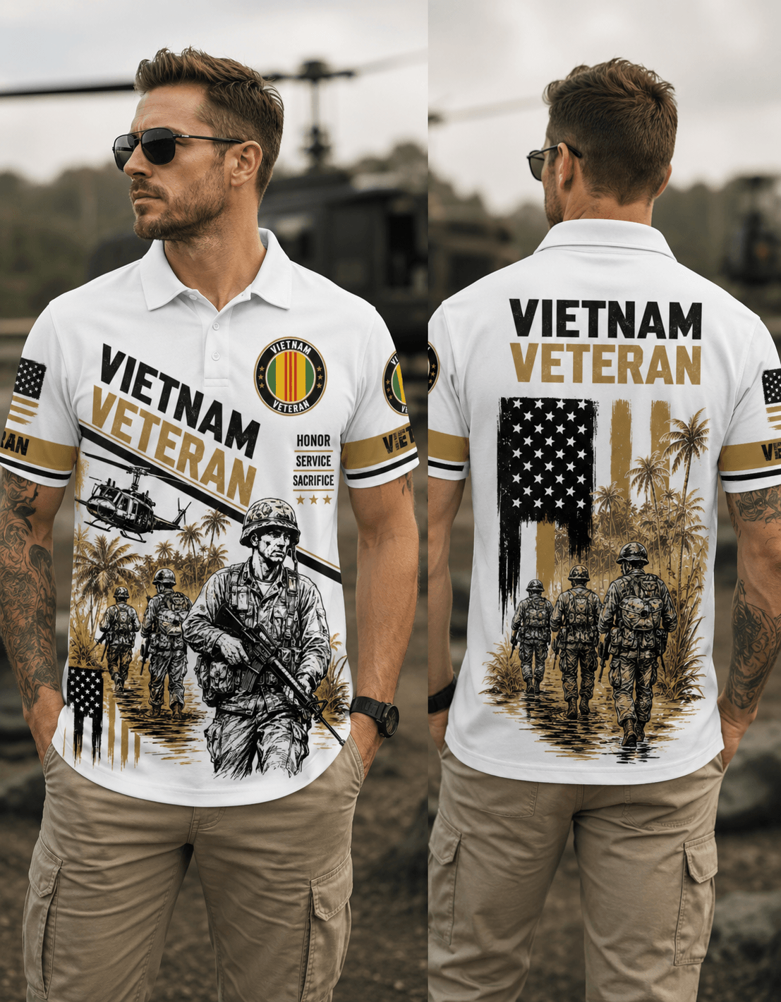 Vietnam Veteran Returned From Vietnam War Patriotic Polo Shirt